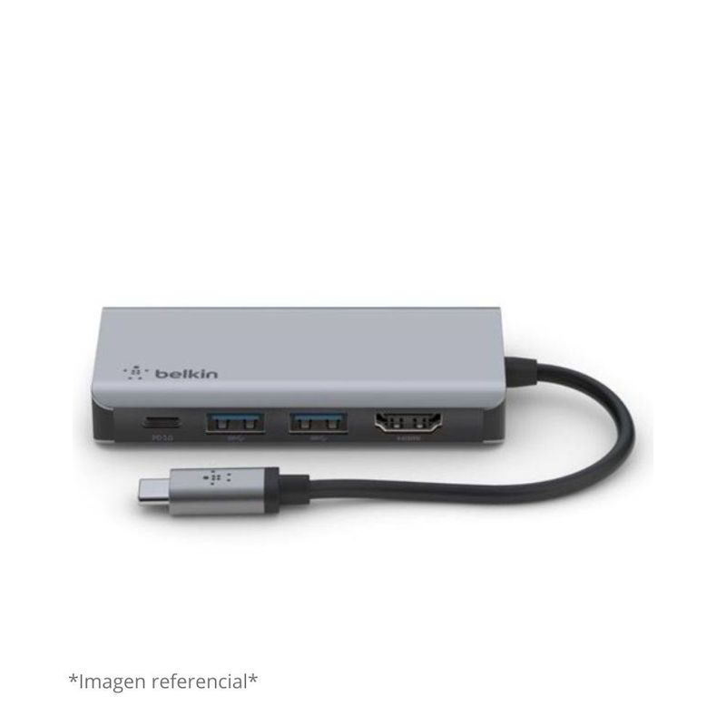 BELKIN - Adaptador multipuerto Belkin USB-C 4-in-1USB-C PD 3.0 2 USB-A