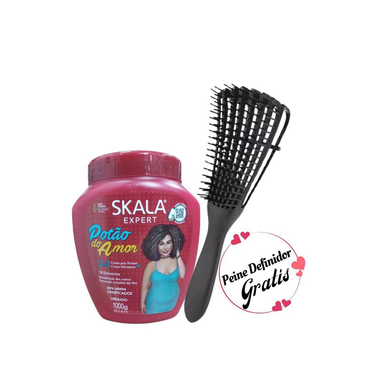 SKALA - Mascarilla 2En1 Potao Do Amor Skala Cabello Maltratado 1Kg más Peine Regalo