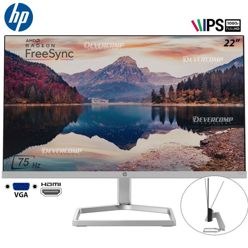 HP - Monitor HP M22F 22″ IPS Full HD 75Hz HDMI  VGA