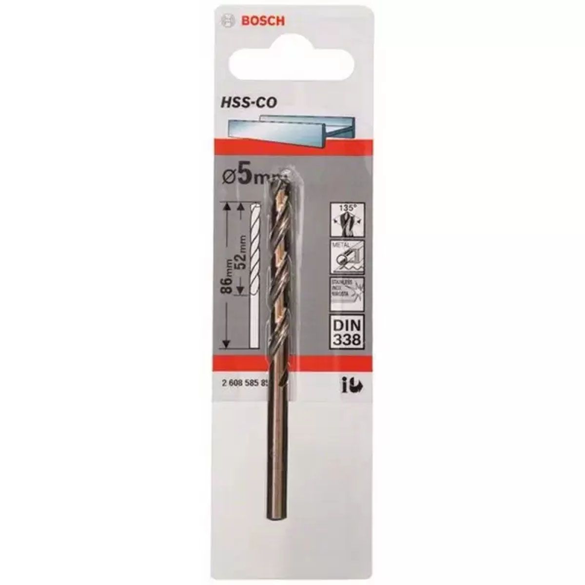 BOSCH - Broca Metal Hss-Co 5MM52X86MM Caballo
