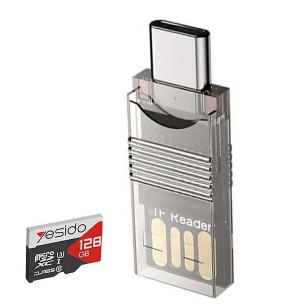 YESIDO - Adaptador Lector De Memorias Microsd - 2en1 USB y Tipo C - Yesido