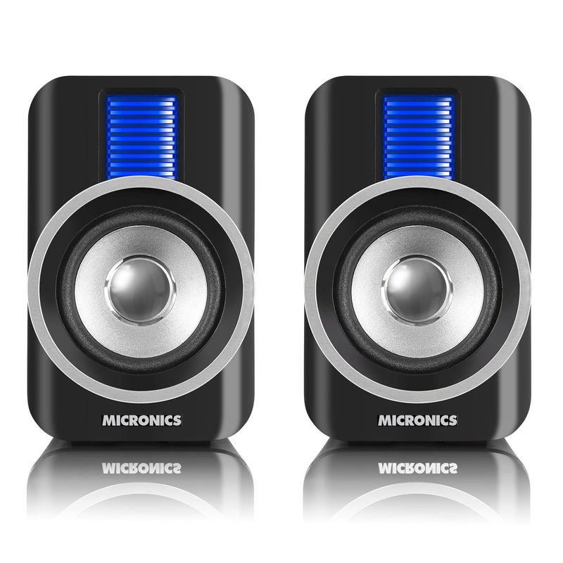 MICRONICS - PARLANTE GAMER 2.0 BOSS BLACK S302 USB 3" MICRONICS LED Azul