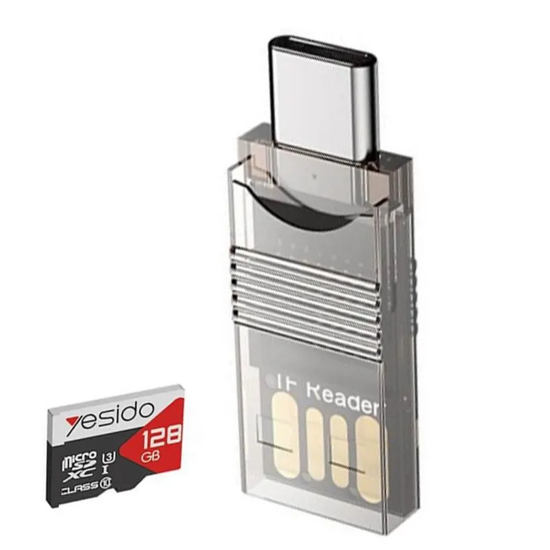 YESIDO - Adaptador Lector De Memorias Microsd - 2en1 USB y Tipo C - Yesido