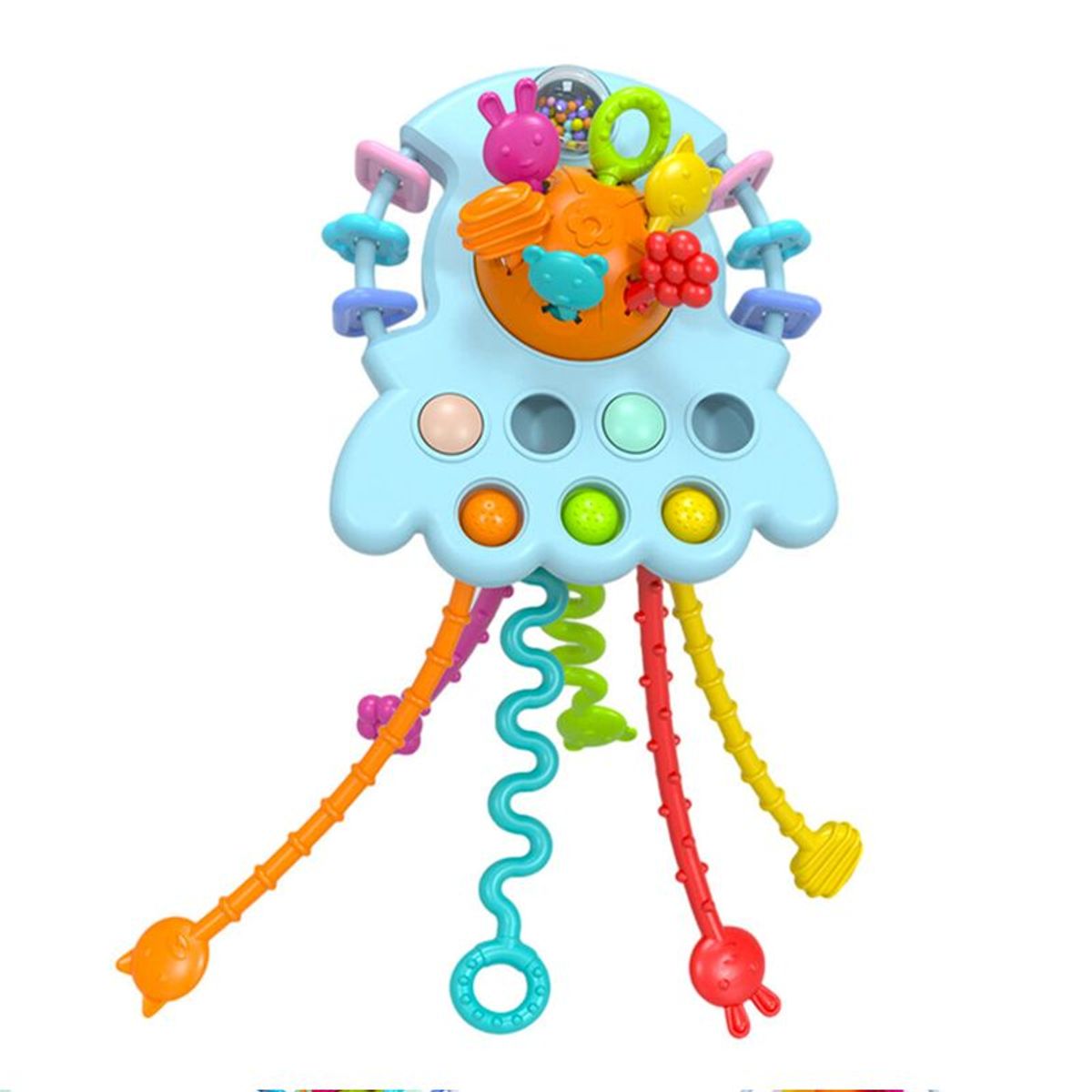 GENERICO - Juguete Sensorial de 6 Cuerdas Y Botones Y Aros para Bebes
