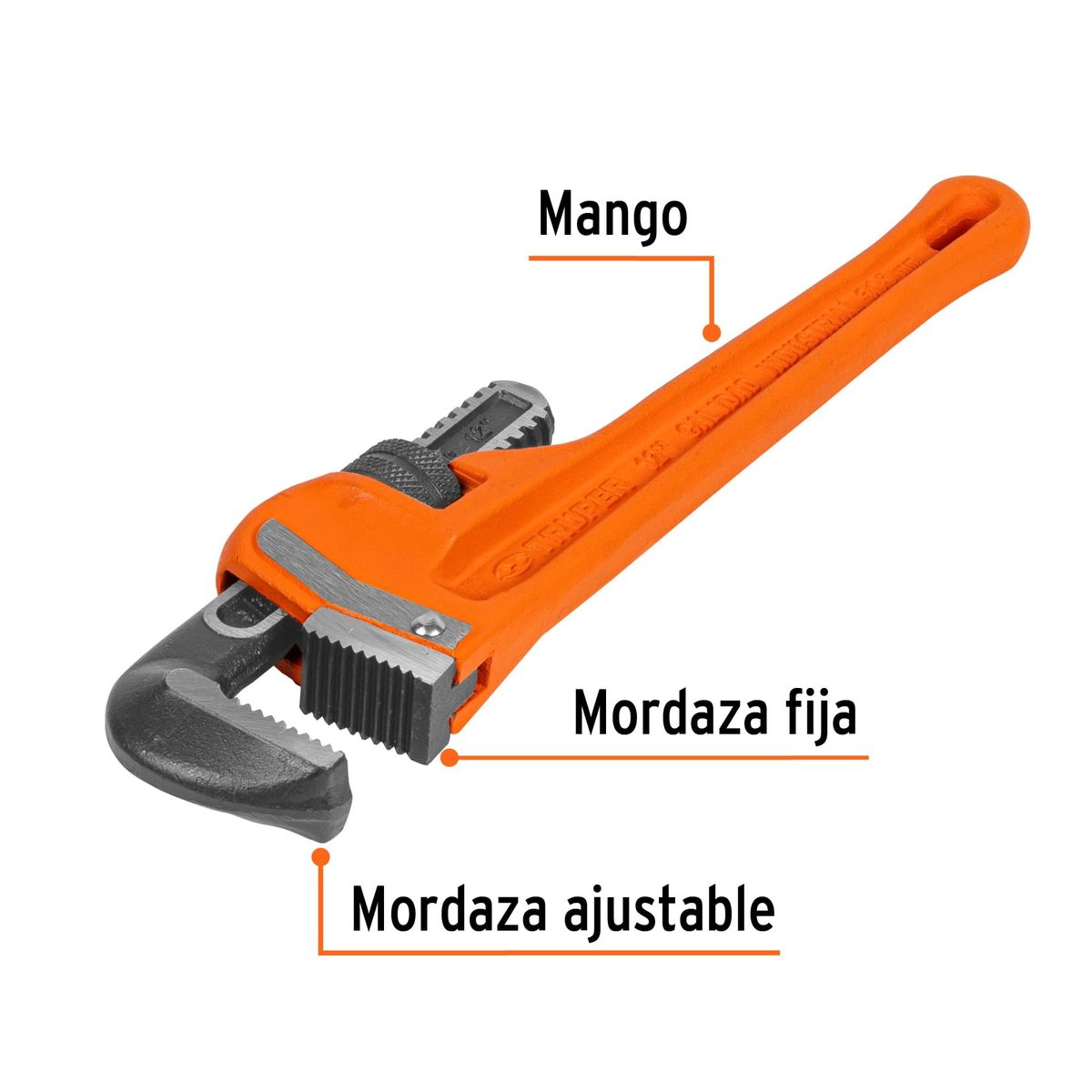 TRUPER - Llave stilson 12 cuerpo robusto de hierro dúctil COD 15837 Truper