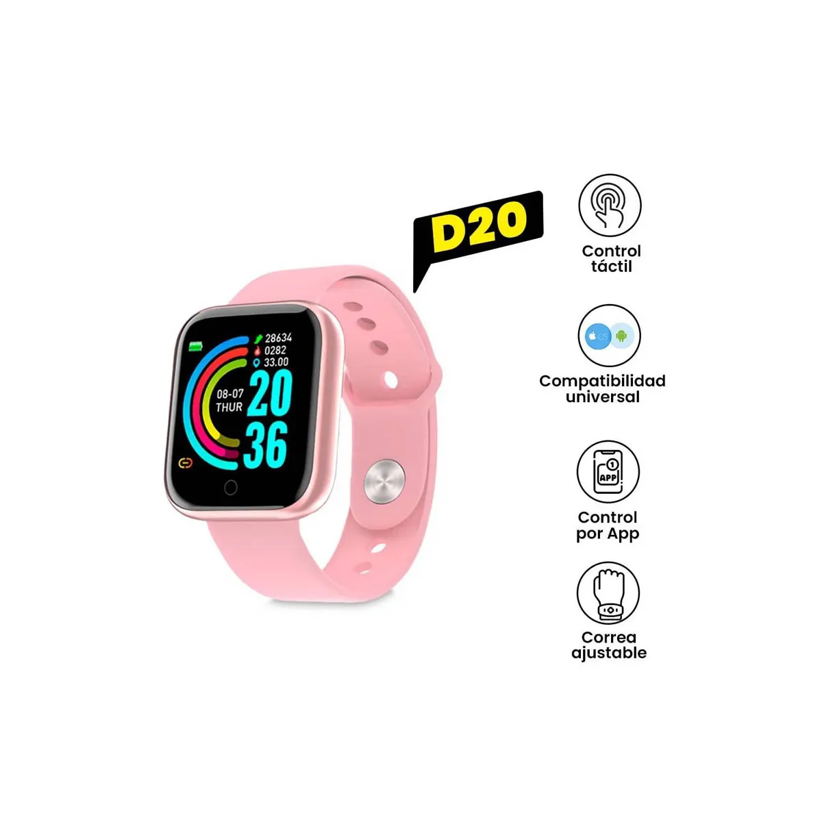 GENERICO - Reloj Inteligente Smartwatch Fit D20