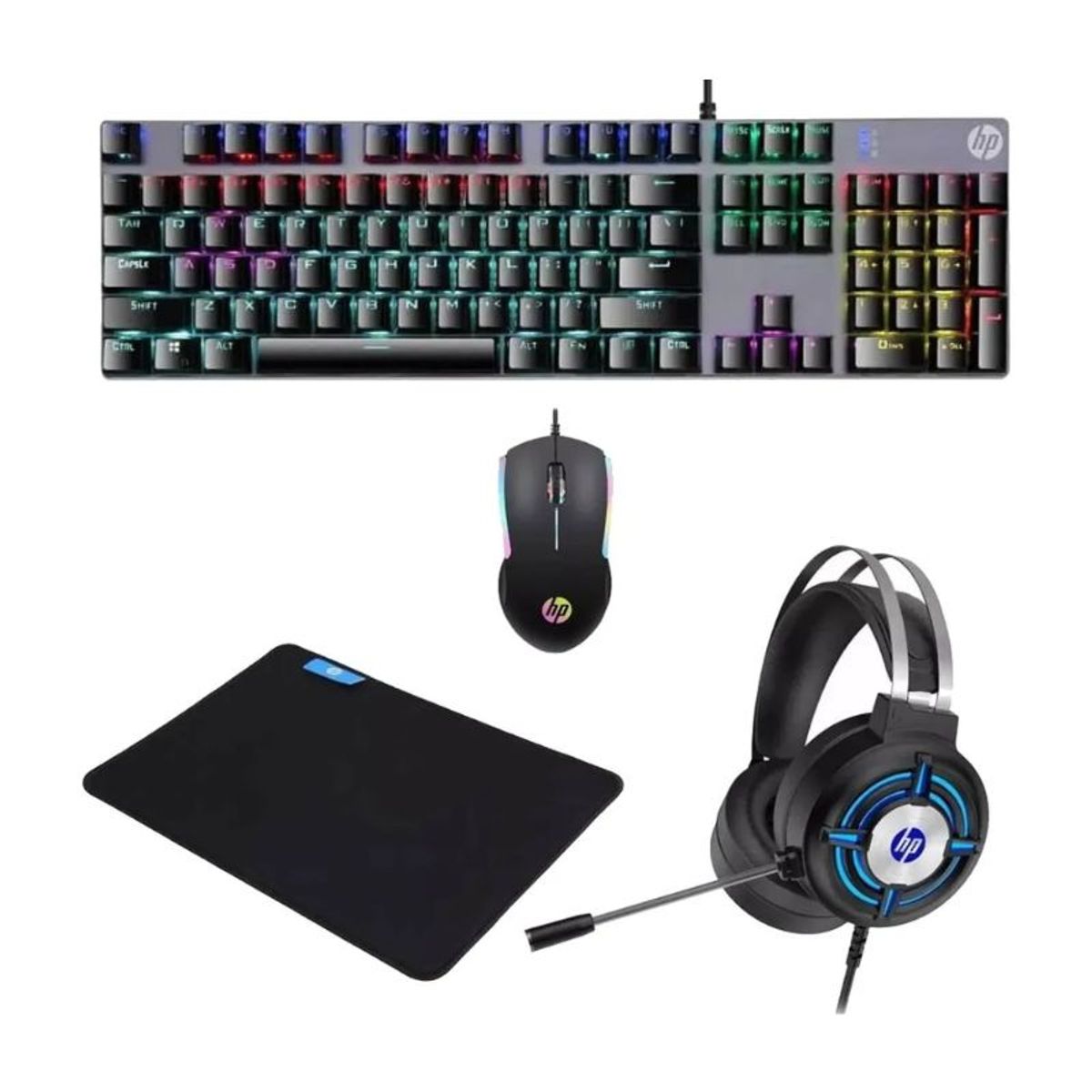 HP - Combo HP GAMER 4 en 1 (Teclado+Mouse+Audífonos+Mouse Pad) GM3000