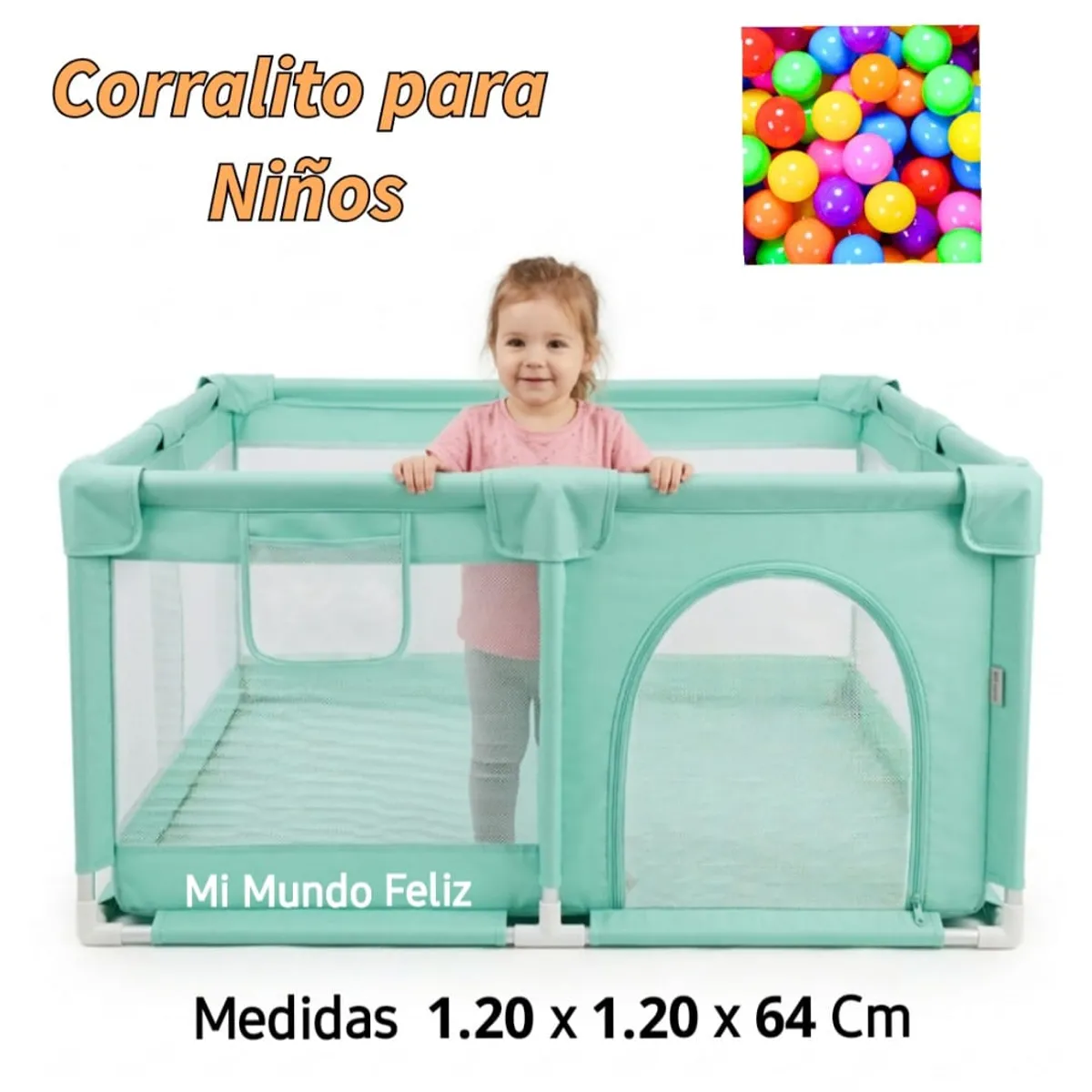 GENERICO - Corralito Infantil de Tela Cuadrado SKy