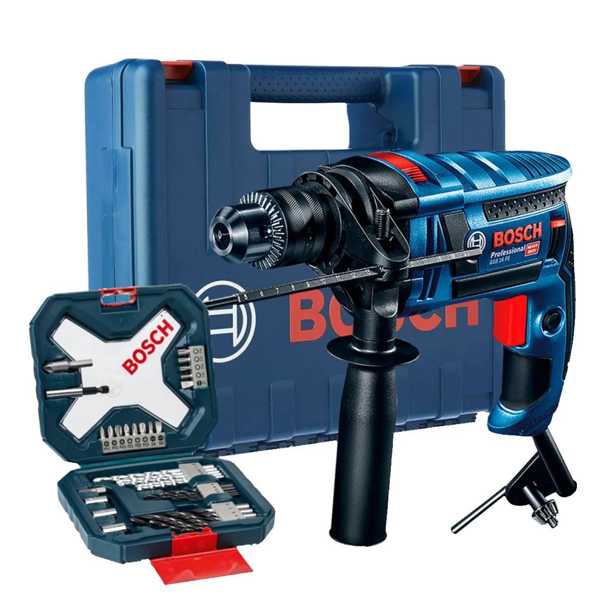 BOSCH - Taladro Percutor 12 750W BOSCH Gsb 16 Re+Ms4034 Set de 34 Pzas