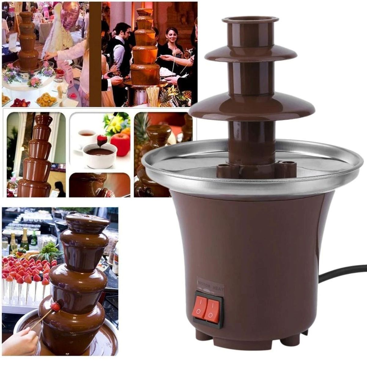 OEM - Fuente Chocolatera Eléctrica de 3 Pisos Fiesta Cumpleaños