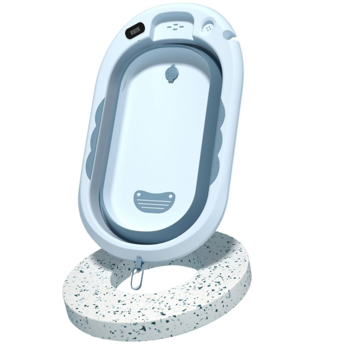 CAM - Bañera para bebe con Termómetro + gorro regadera y guantes