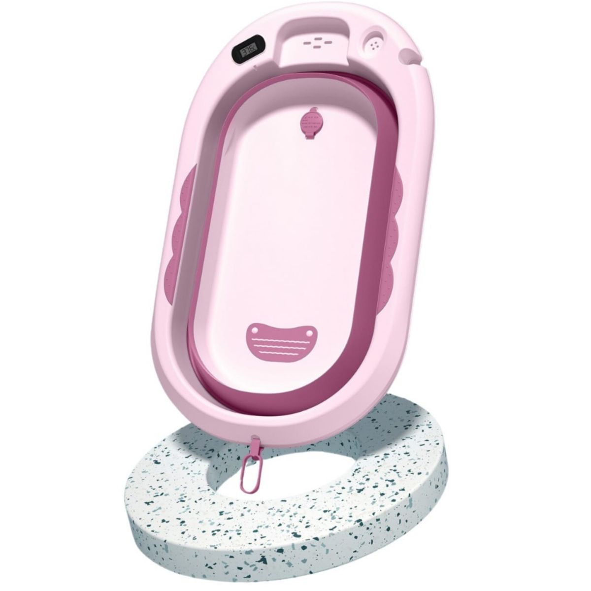 CAM - Bañera para bebe con Termómetro + gorro regadera y guantes