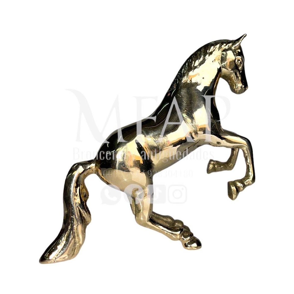 MFAP BRONCERIA Y ANTIGUEDADES - Caballo rechinando escultura en bronce