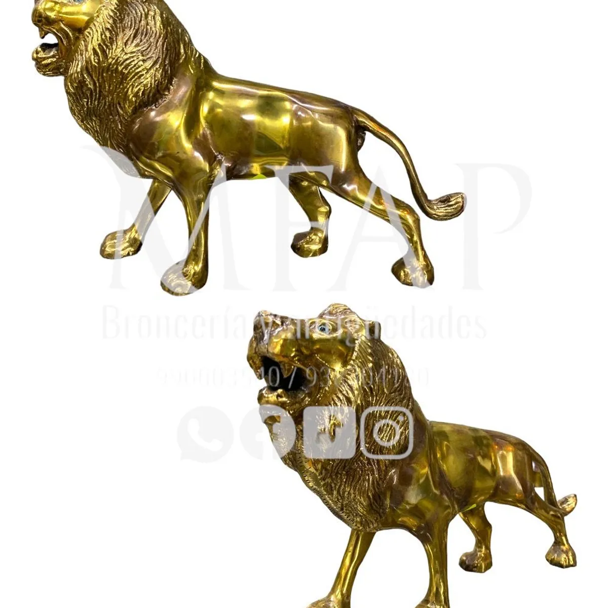 MFAP BRONCERIA Y ANTIGUEDADES - León en bronce escultura en bronce