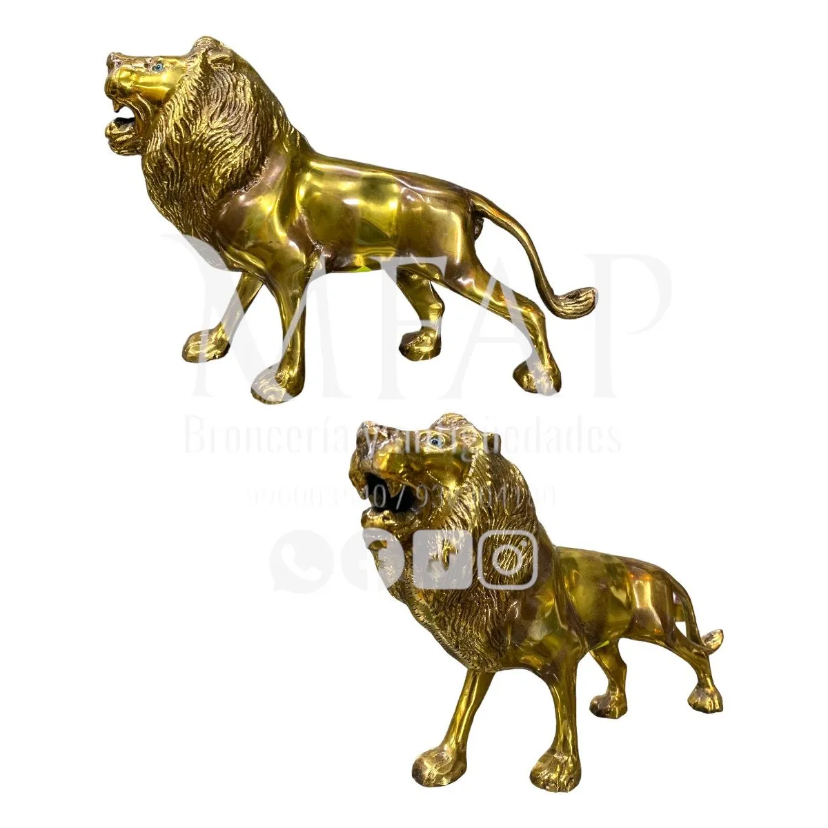 MFAP BRONCERIA Y ANTIGUEDADES - León en bronce escultura en bronce