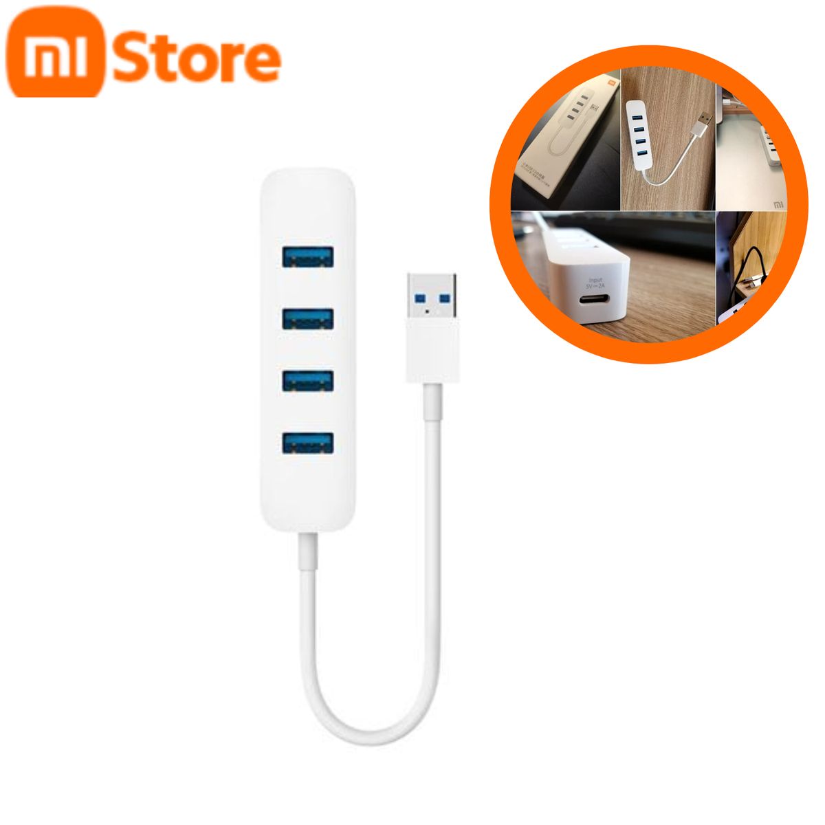 XIAOMI - Xiaomi  Extensión USB3.0 splitter Blanco