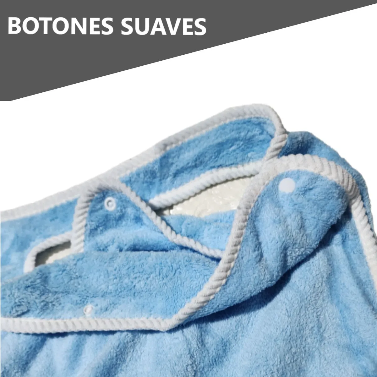 GENERICO - Toalla Bata de baño suave de microfibra Azul- 66 x 135 CM