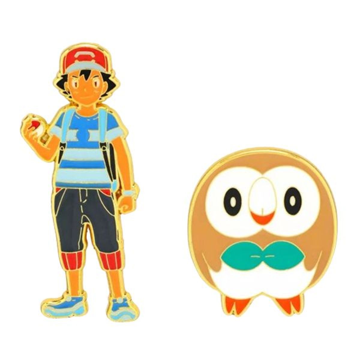POKEMON - Pokemon Ash y Rowlet Pin Set