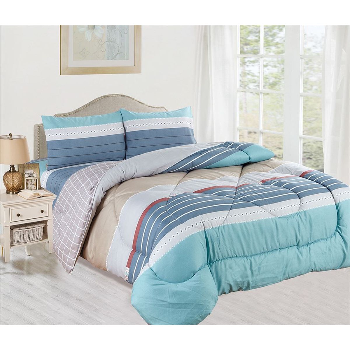 CASATEX - EDREDÓN CASATEX CON DISEÑO 100% ALGODÓN DE 2 PLZ