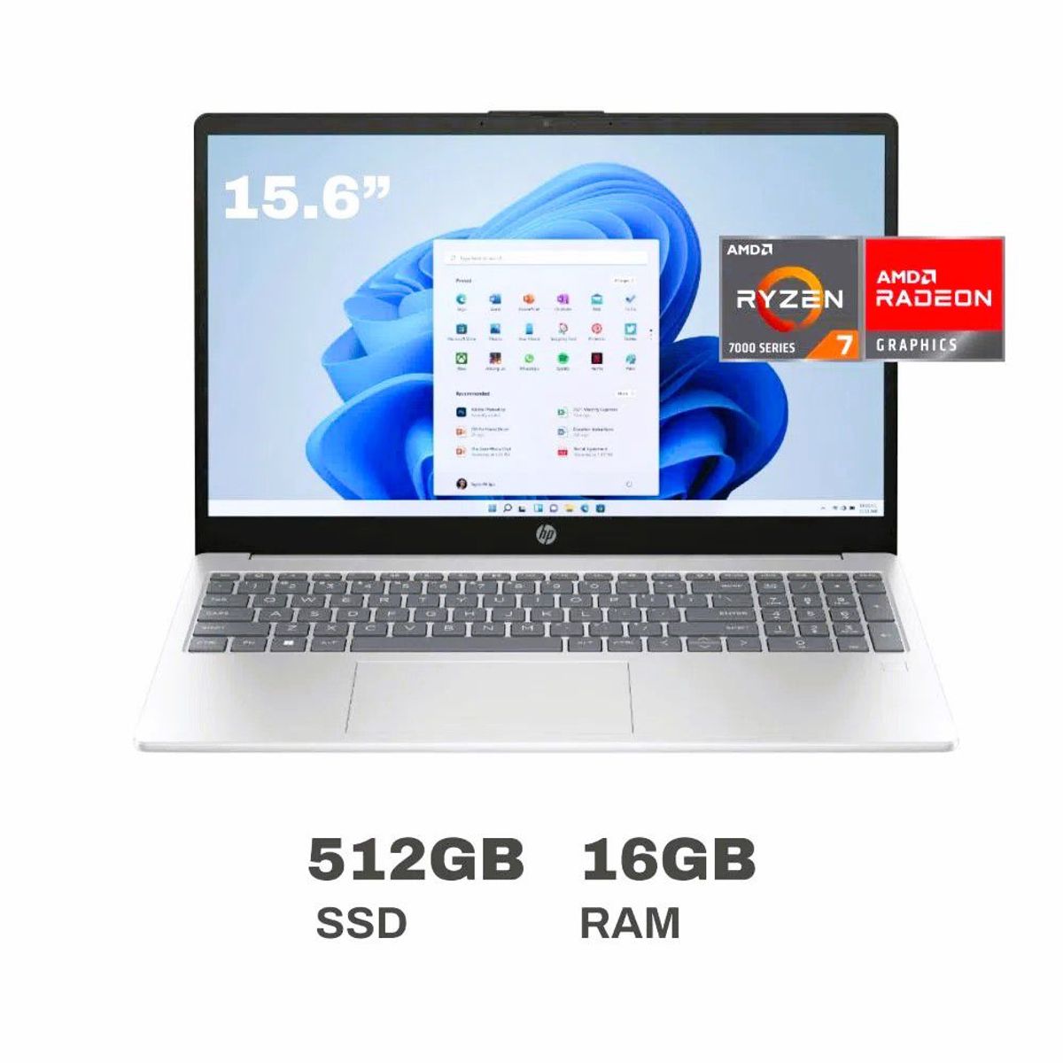HP - Laptop Hp 15-fc0012la R7 7730U  16gb 512gb 15.6 Fhd Freedos  color plateado