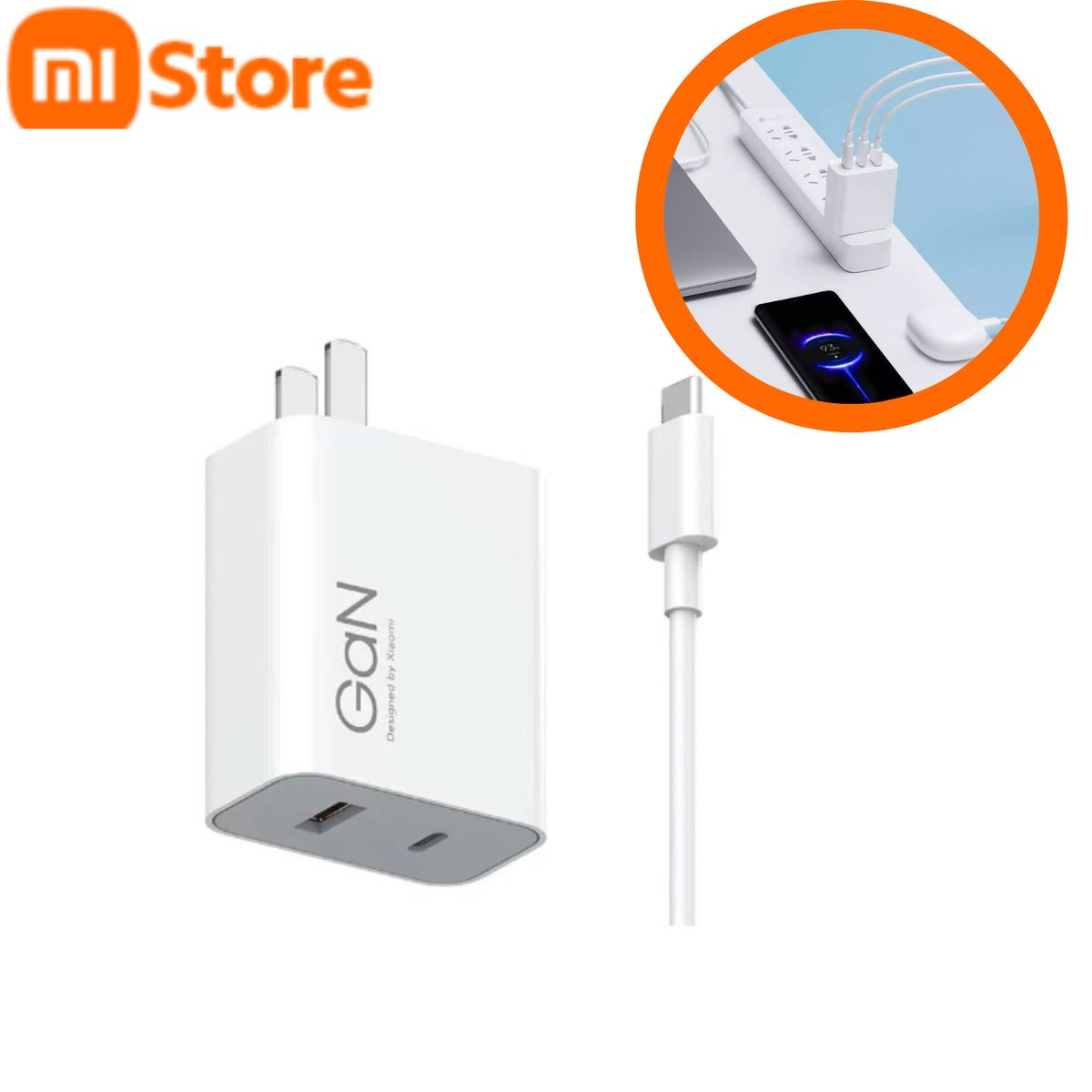 XIAOMI - Xiaomi Cargador GaN 67W 2C1A Blanco 07ZM