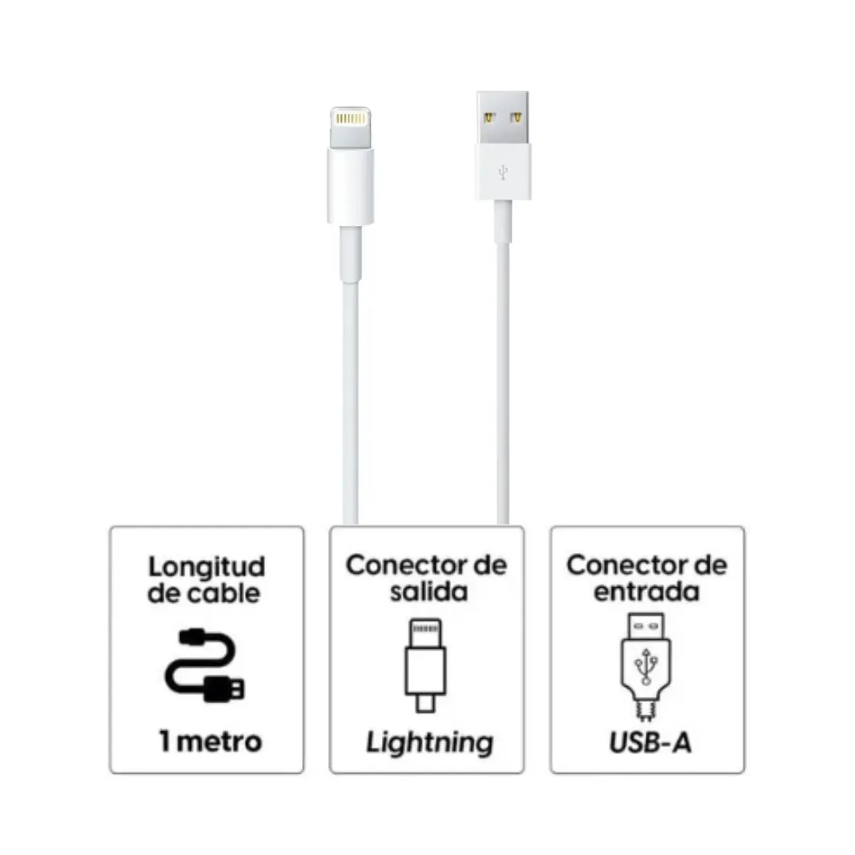 GENERICO - CABLE LIGHTNING A USB-A 1M - BLANCO