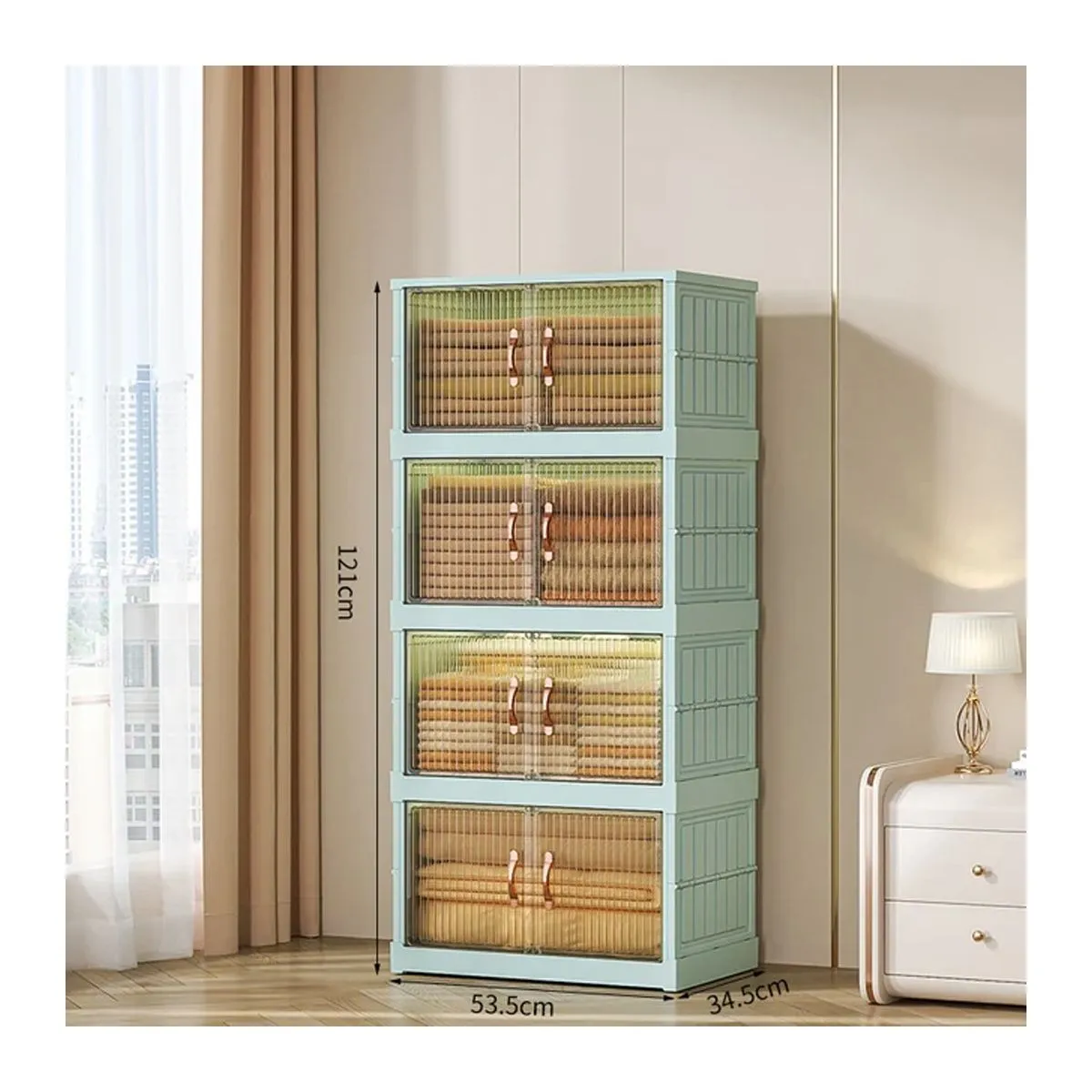 GENERICO - Organizador Multiuso Mueble Estante De 4 Niveles Multiuso Plegable V WJY063B