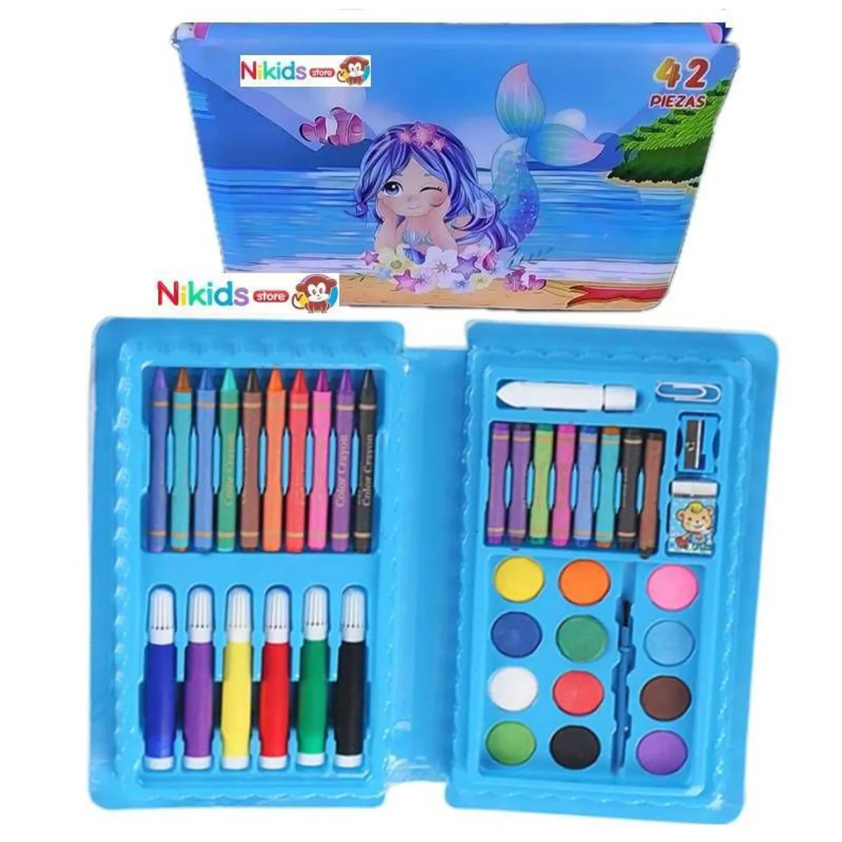 GENERICO - Mini Set de arte y Dibujo 41 Pzs para Niñas Sirena/Hada