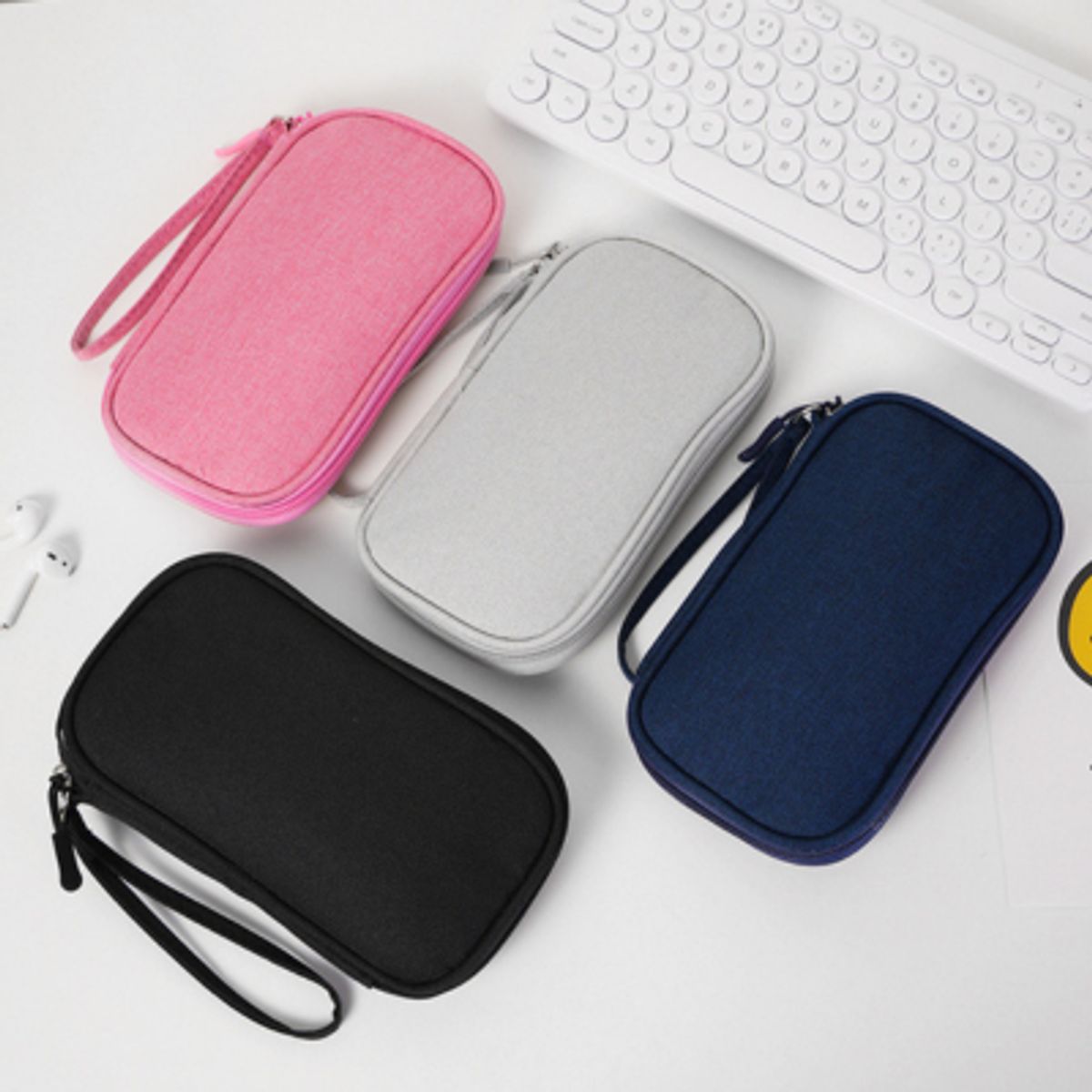 GENERICO - Bolsa Organizador de Accesorios y Cables impermeable con Asa Gris