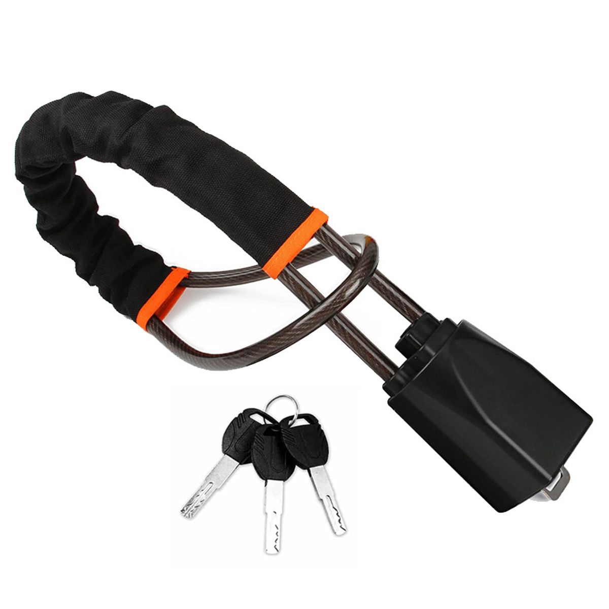 GENERICO - Seguro Bloqueo de Timón a Cinturón de Seguridad Negro