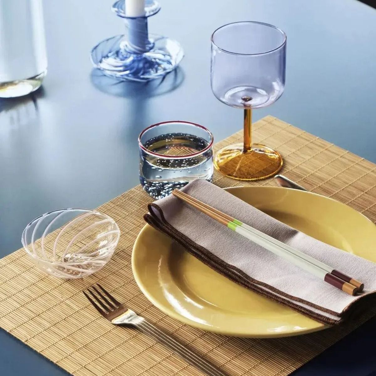 GENERICO - Individual Bambu color crema natural set 4 unidades