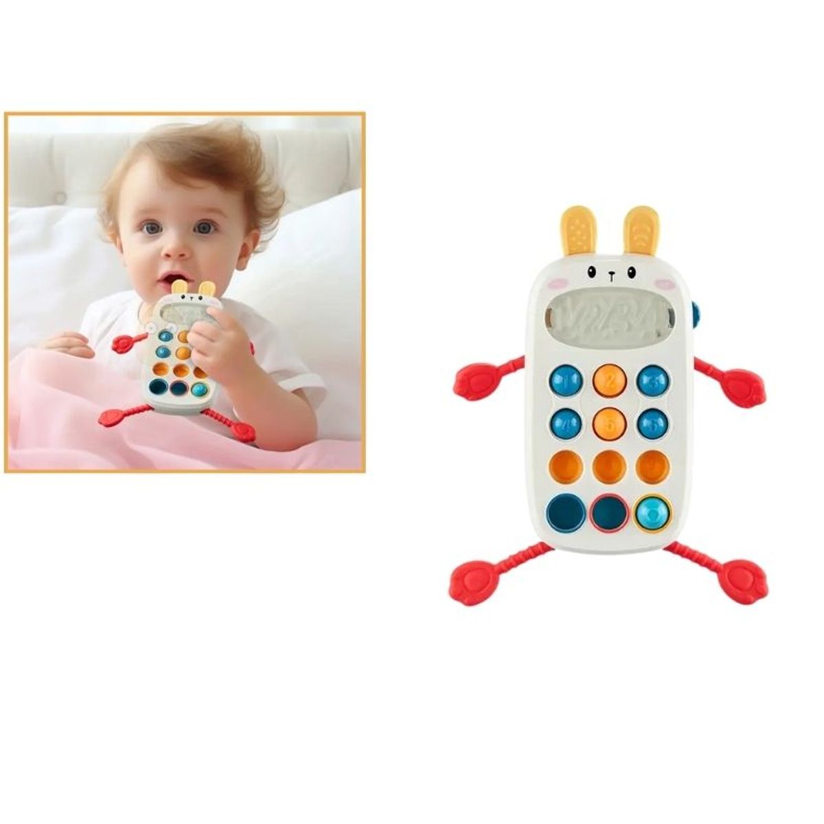 GENERICO - JUGUETE SENSORIAL DE CUERDA PARA BEBES Y NIÑOS - CONEJITO