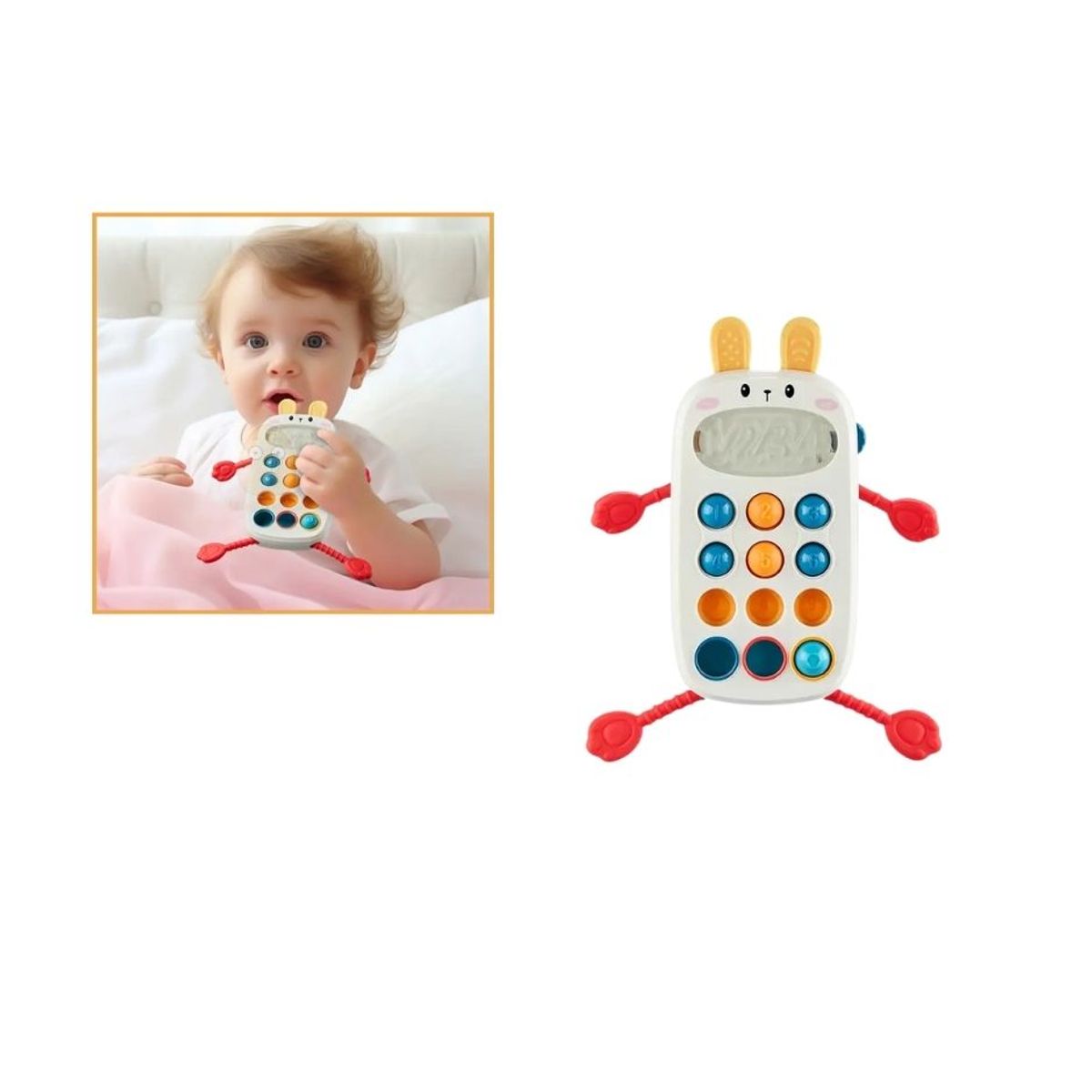 GENERICO - JUGUETE SENSORIAL DE CUERDA PARA BEBES Y NIÑOS - CONEJITO