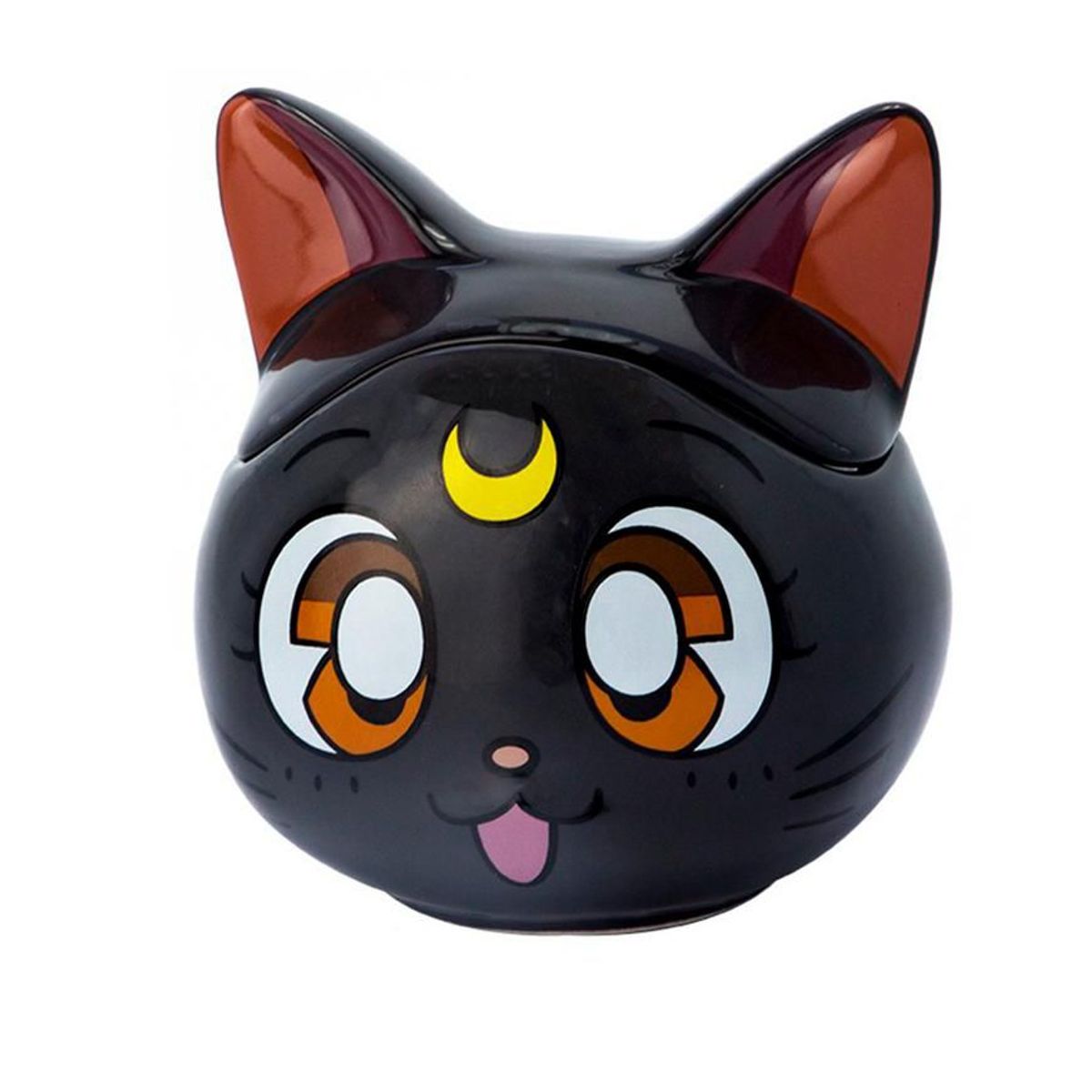 GENERICO - TAZA GATITA LUNA SAILOR MOON 3D CON TAPA