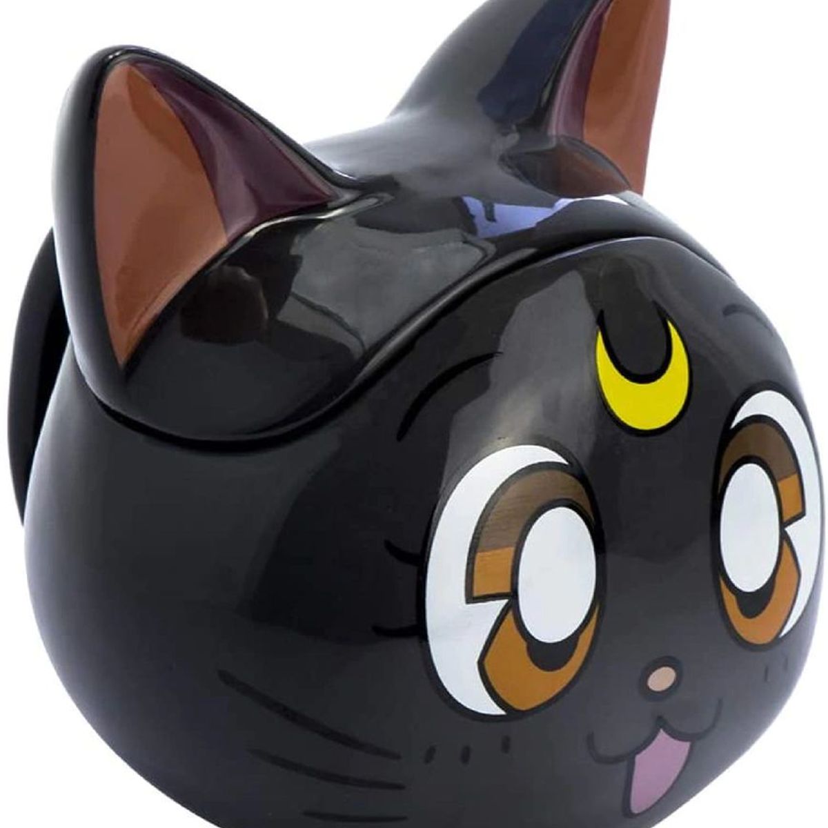 GENERICO - TAZA GATITA LUNA SAILOR MOON 3D CON TAPA