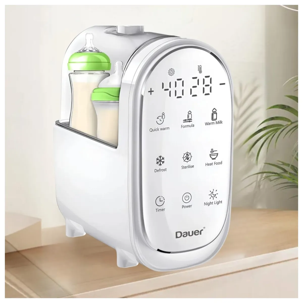 DAUER - Calentador y Esterilizador de Biberones Doble 8 en 1