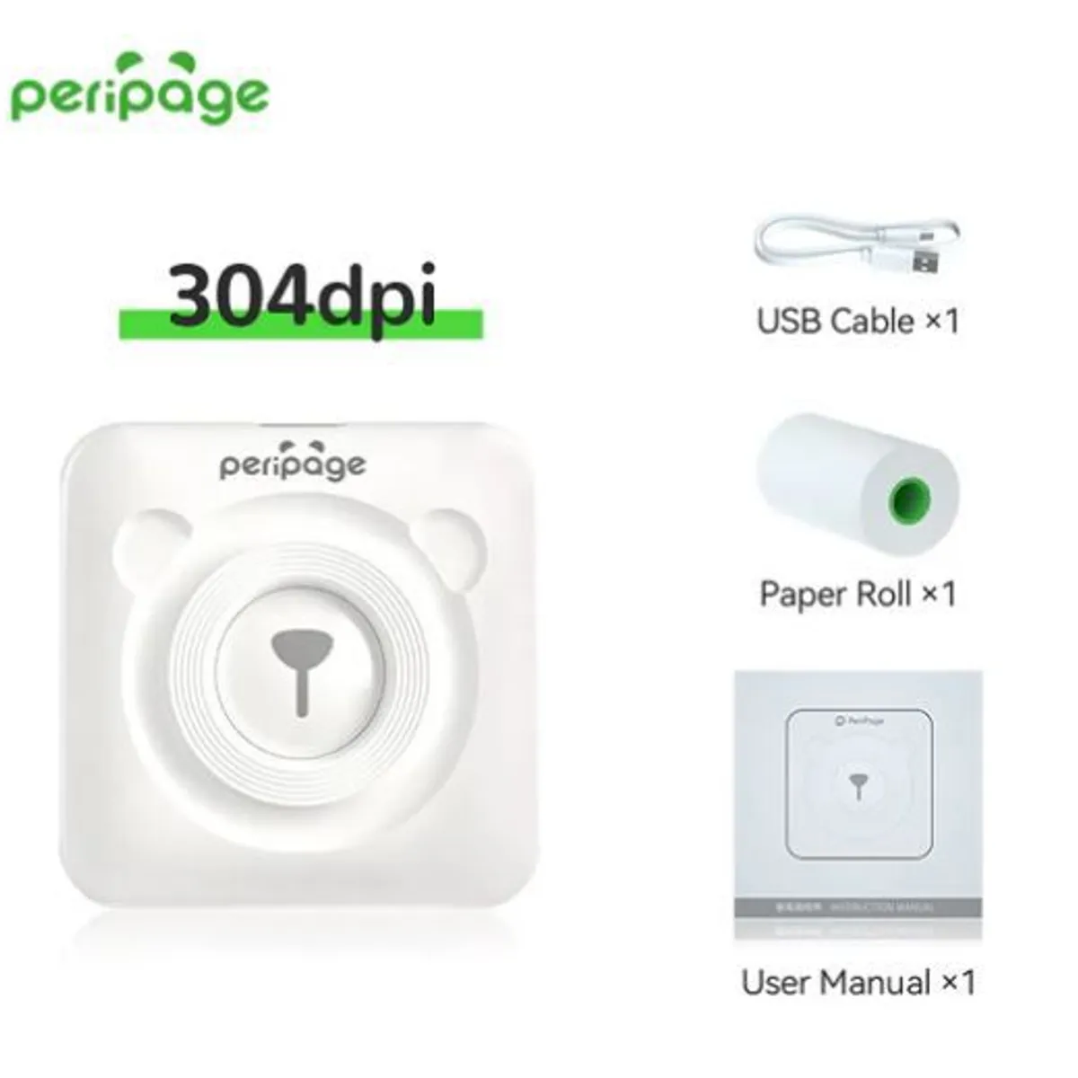 PERIPAGE - Impresora térmica bluetooth PERIPAGE A6 304 dpi