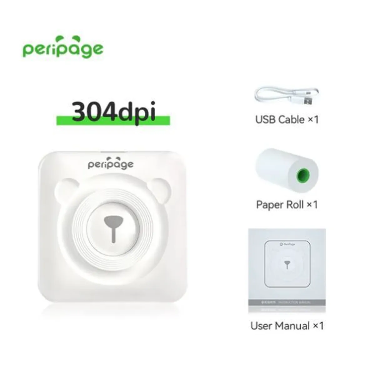 PERIPAGE - Impresora térmica bluetooth PERIPAGE A6 304 dpi