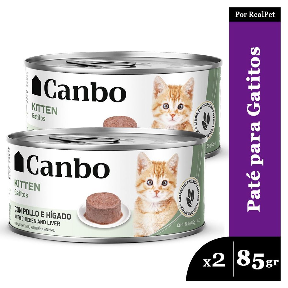 CANBO - Pack x2 Paté para Gatitos Canbo Pollo e Hígado 85 gr.