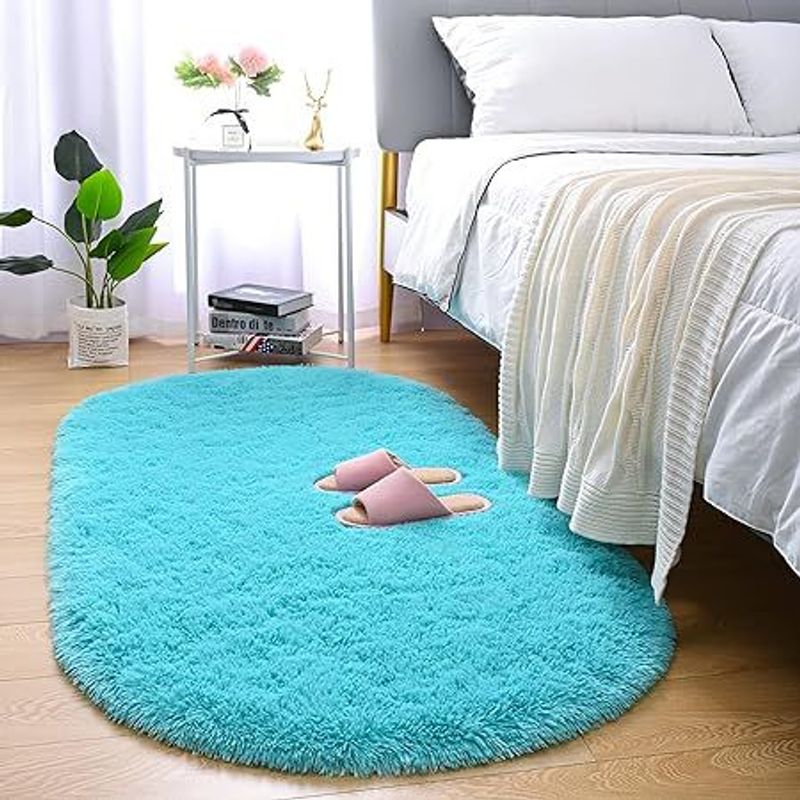 GENERICO - Alfombra ovalada felpa1,50 x 50 cm color jade