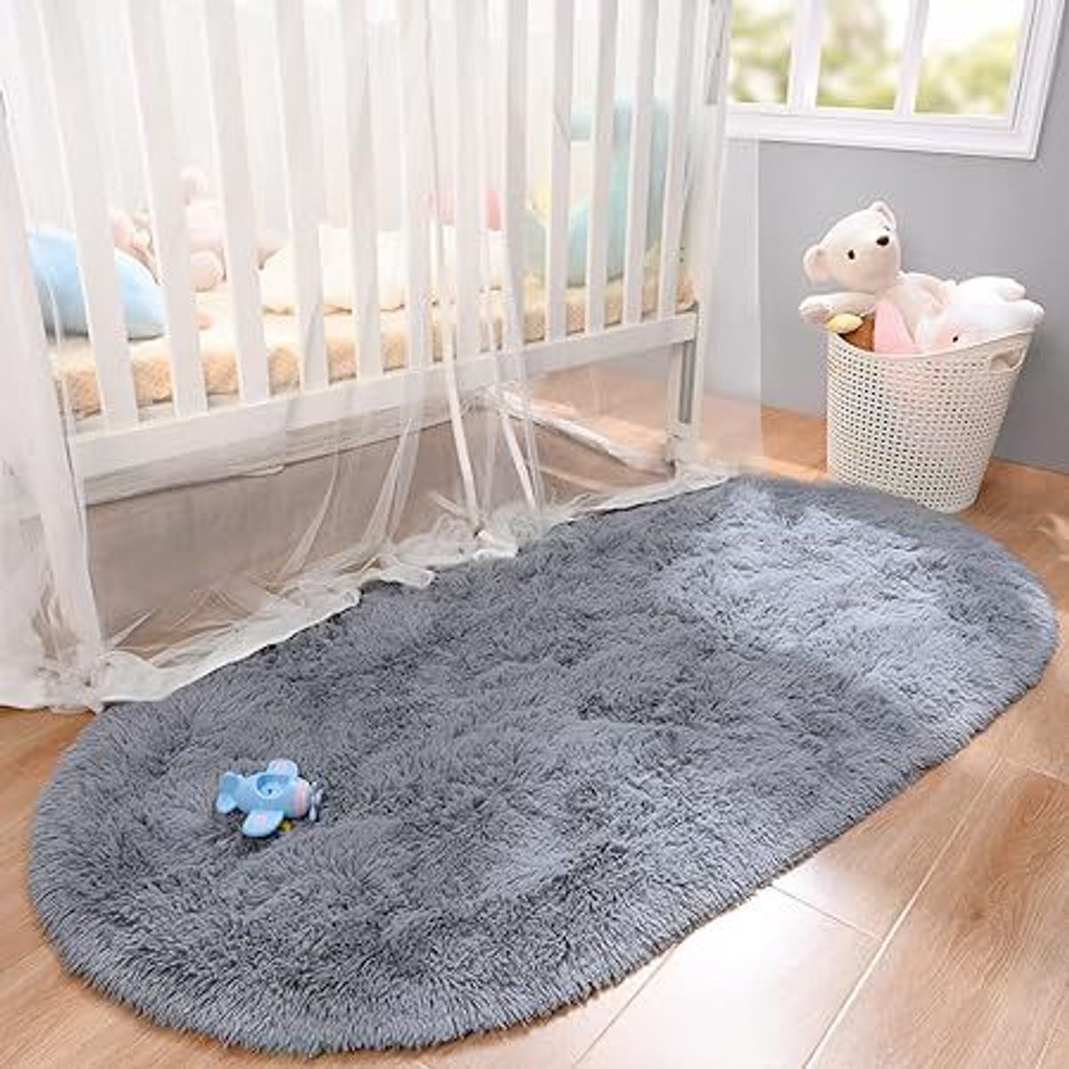 GENERICO - Alfombra ovalada felpa1,50 x 50 cm color plomo