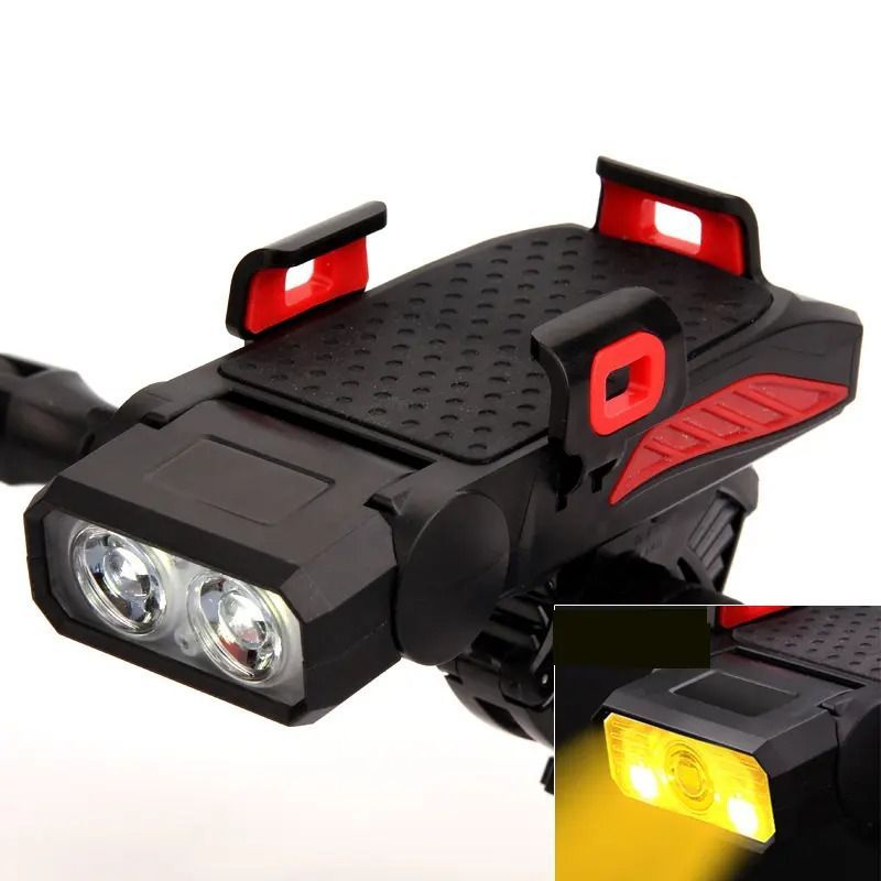 GENERICO - Soporte Celular Power Bank Luz Alarma 4en1 Bicicleta 4000mAh