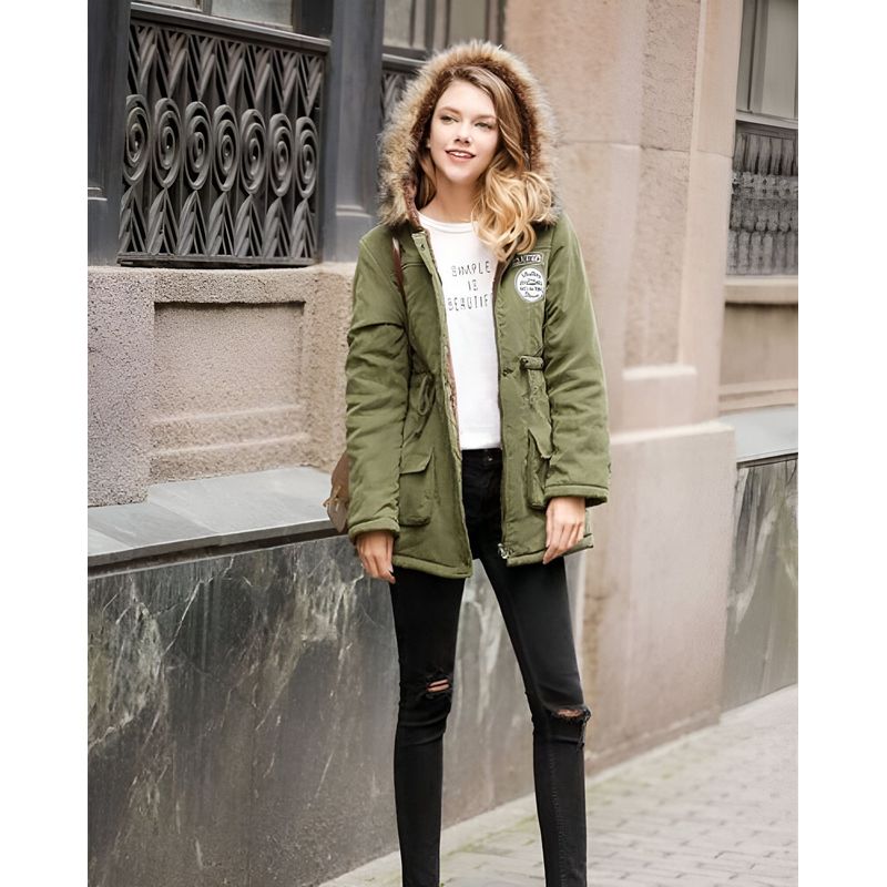 GENERICO - Casaca Abrigo para Mujer - Modelo Parka - Color Verde