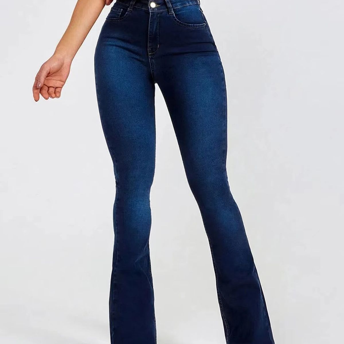 BLWOENS - Jeans largos para mujer -Azul Oscuro