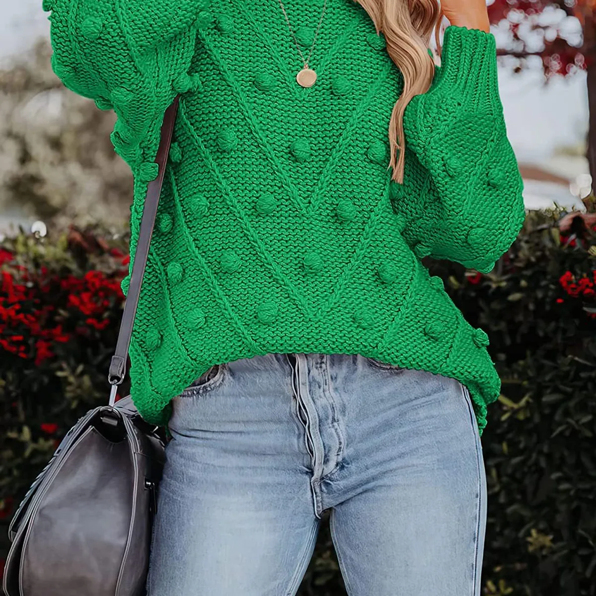 BLWOENS - Suéter de punto para Mujer -Verde