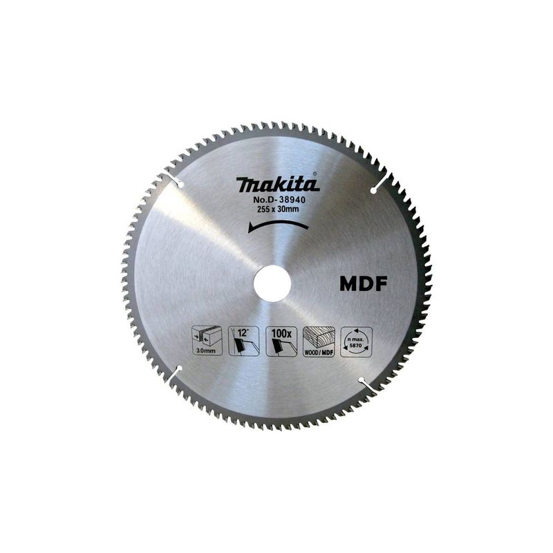 MAKITA - Disco de Sierra 10 255mm 60 Dientes para MaderaMDF Makita D-38940