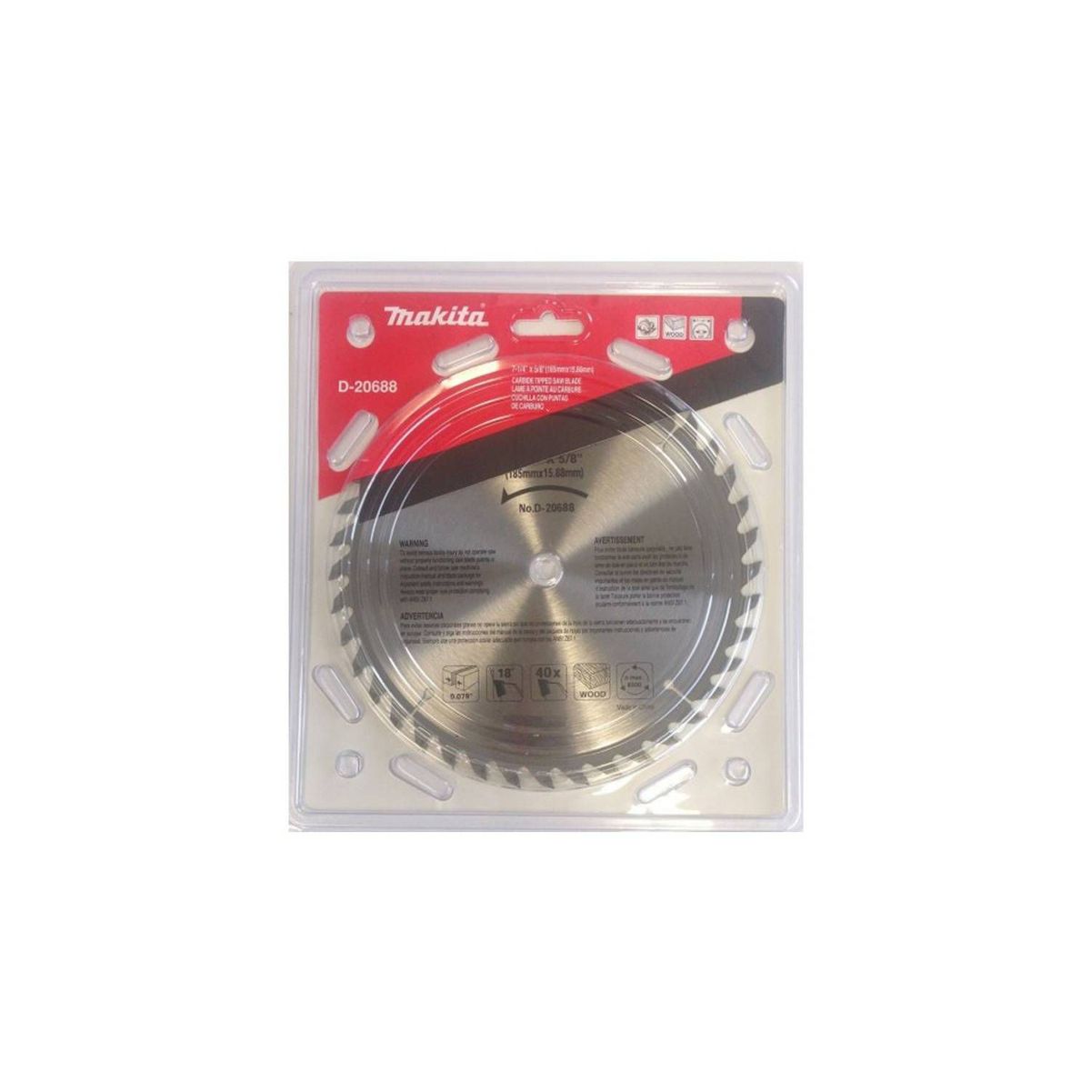 MAKITA - Disco De Sierra para Madera 714x58 40D Makita D-20688 - Gris