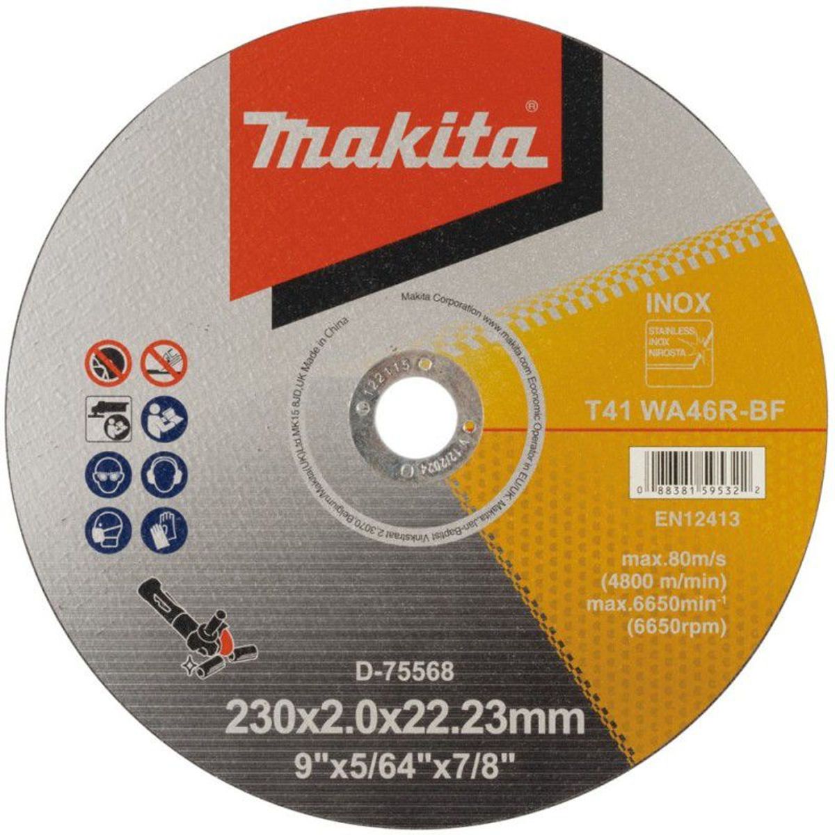 MAKITA - Disco de corte 230X20X2223 InoxAcero Makita D-75568