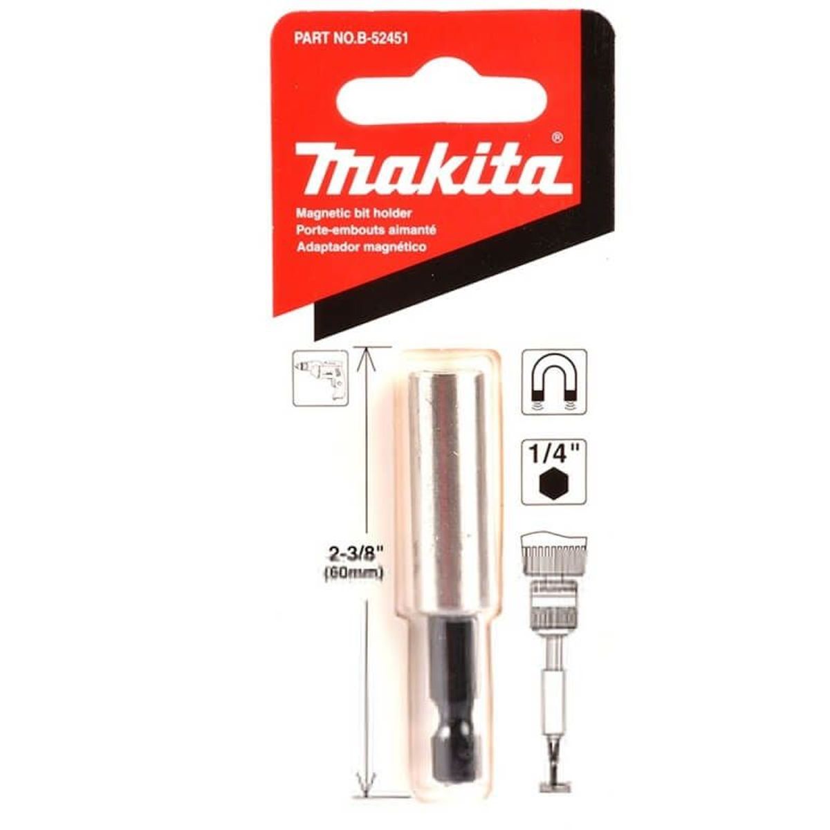 MAKITA - Adaptador magnetico imantado 60mm Makita Blister