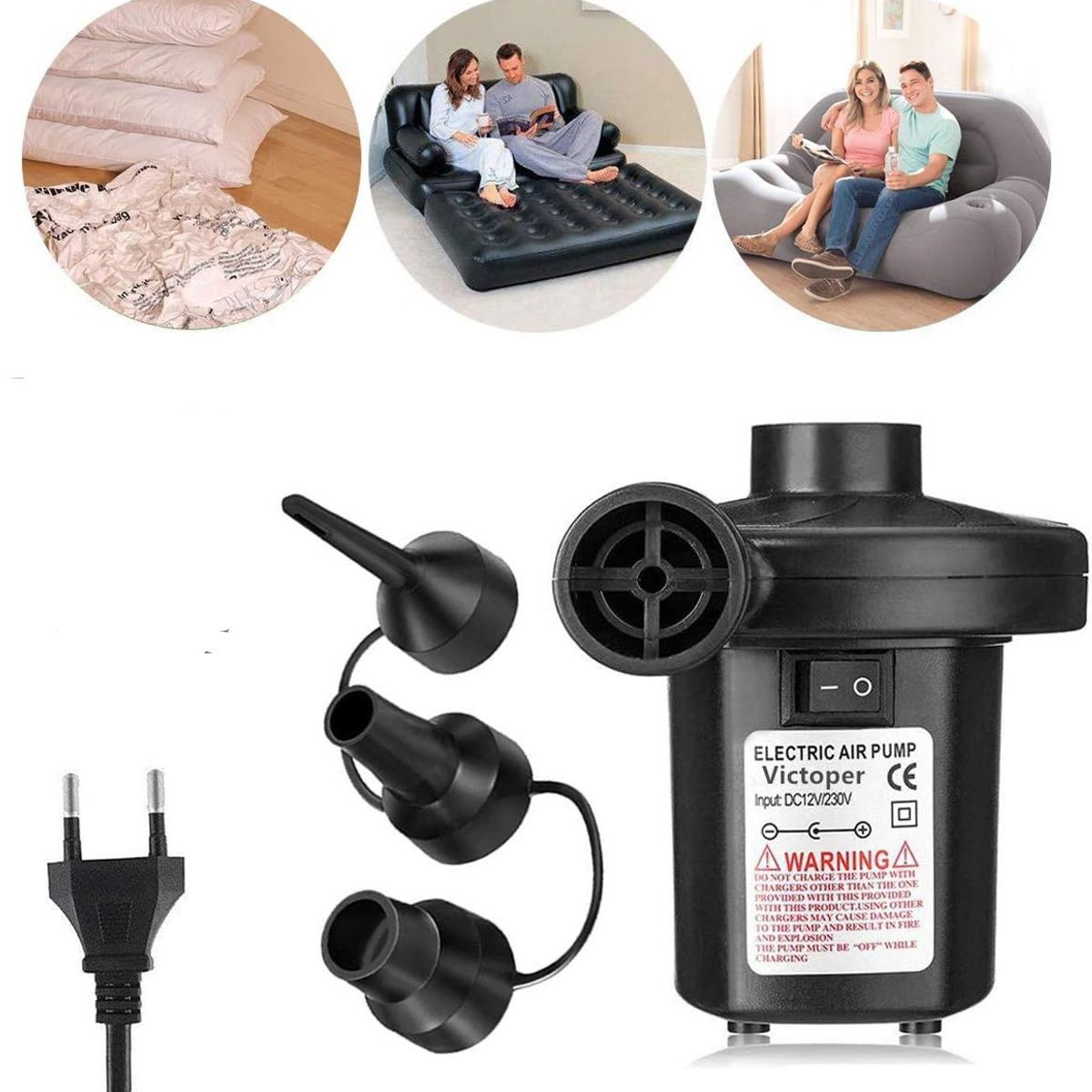 OEM - Inflador Electrico para Piscinas Colchones Bomba Inflar